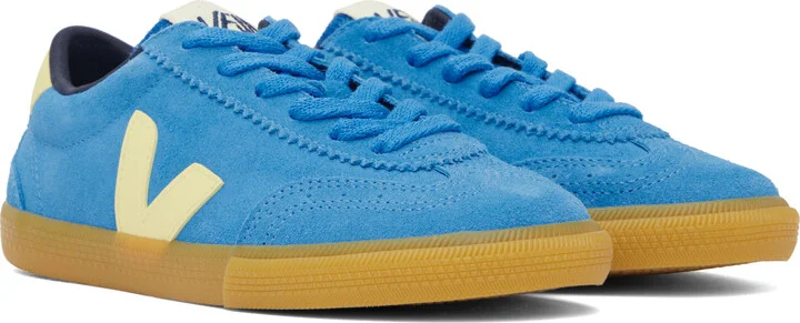 VEJA Blue & Yellow Volley Suede Sneakers - Image 4