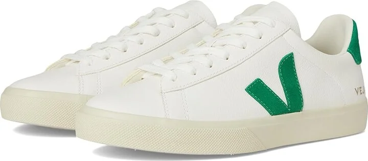 VEJA Campo Men's Shoes Extra White/Emeraude : EU 43.5 (US Men's 10.5) M, Leather