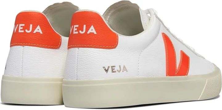 VEJA Campo Men's Shoes Extra White/Orange Fluo : EU 44 (US Men's 11) M, Leather - Image 2