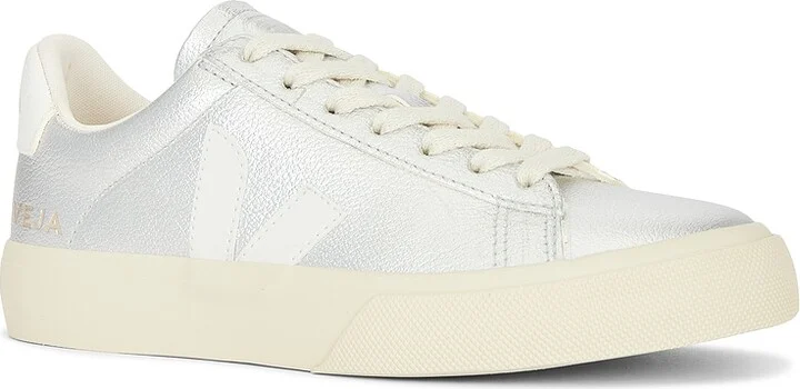 Veja Campo Sneaker in Metallic Silver - Image 2