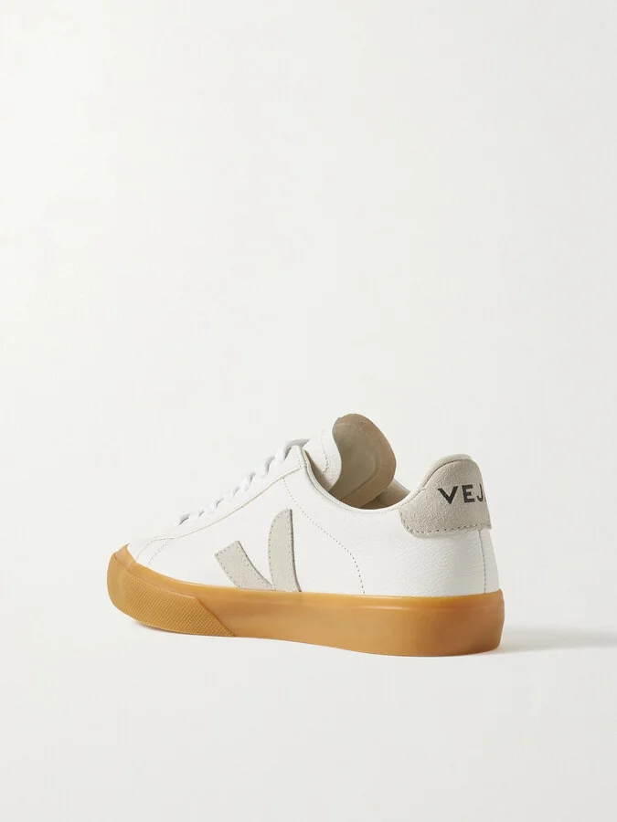VEJA - Campo Suede-trimmed Textured-leather Sneakers - White - Image 3