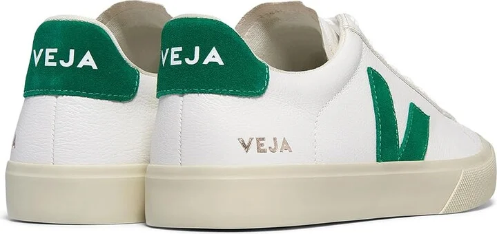 VEJA Campo Women's Shoes Extra White/Emeraude : EU 42.5 (US Women's 11.5) M, Leather/Canvas - Image 2