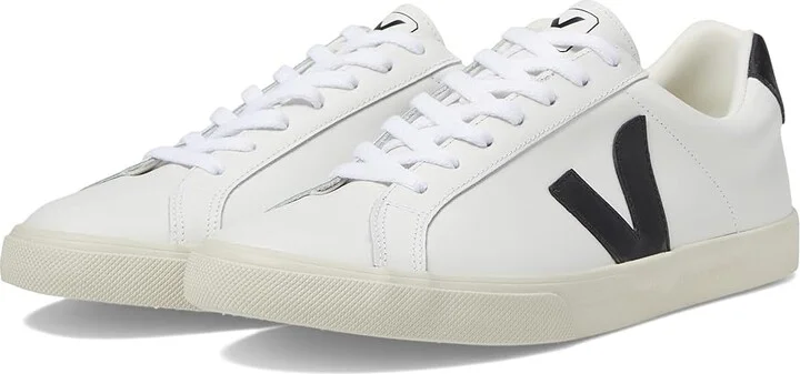 VEJA Esplar Logo Men's Shoes Extra White/Black : 7 M, Leather