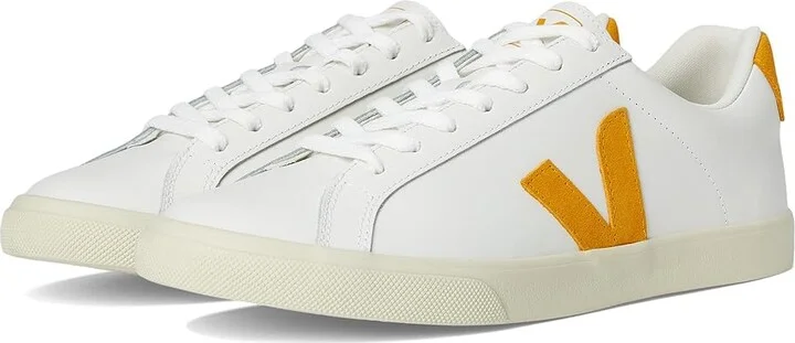 VEJA Esplar Logo Men's Shoes Extra White Safran : EU 45 (US Men's 11.5) M, Leather