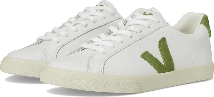 VEJA Esplar Logo Women's Shoes Extra White Kiwi : EU 35 (US Women's 4) M, Leather