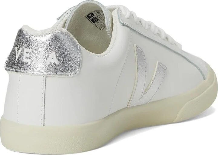 VEJA Esplar Logo Women's Shoes Extra White Silver : EU 42 (US Women's 11) M, Leather - Image 4