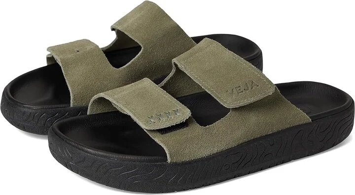 VEJA Etna Men's Slippers Kaki Kaki Black : EU 41 (US Men's 8) M, Suede
