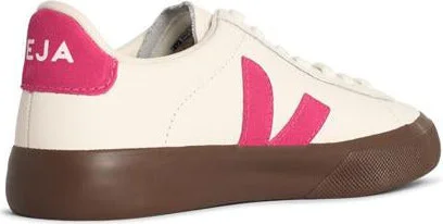 Veja 'Field' White And Fuchsia Leather Sneakers - Image 3