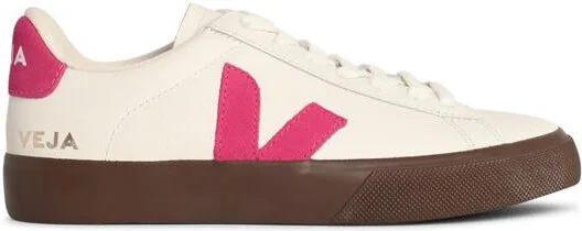Veja 'Field' White And Fuchsia Leather Sneakers