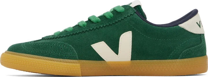 VEJA Green & Beige Volley Suede Sneakers - Image 3