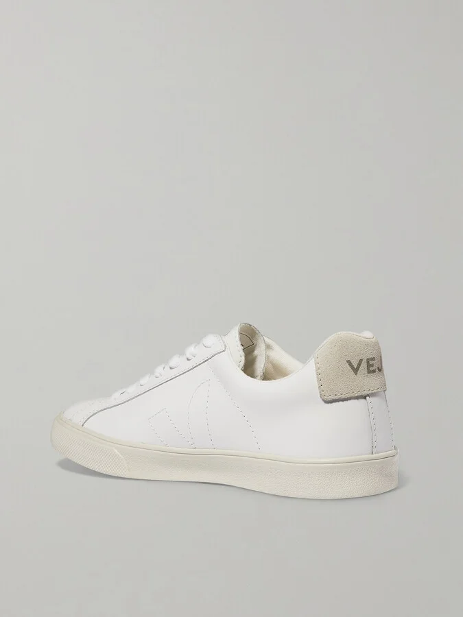 VEJA - + Net Sustain Esplar Suede-trimmed Leather Sneakers - White - Image 3