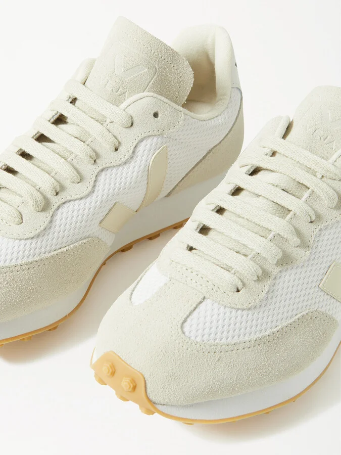 VEJA - + Net Sustain Rio Branco Leather-trimmed Suede And Mesh Sneakers - White - Image 4