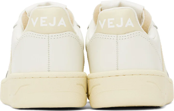 VEJA Off-White & Beige V-10 Leather Sneakers - Image 2