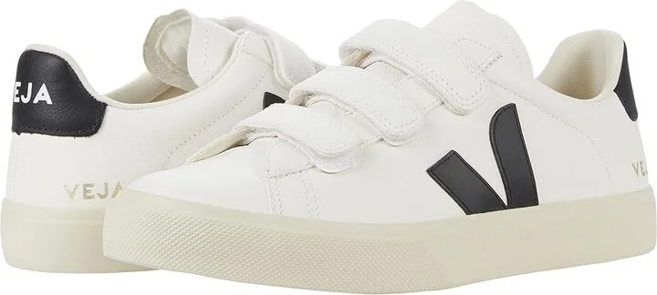 VEJA Recife Logo Men's Shoes Extra White/Black 1 : EU 40 (US Men's 7) M, Leather