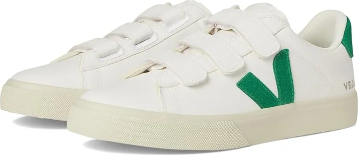 VEJA Recife Logo Men's Shoes Extra White/Emeraude : EU 43.5 (US Men's 10.5) M, Leather