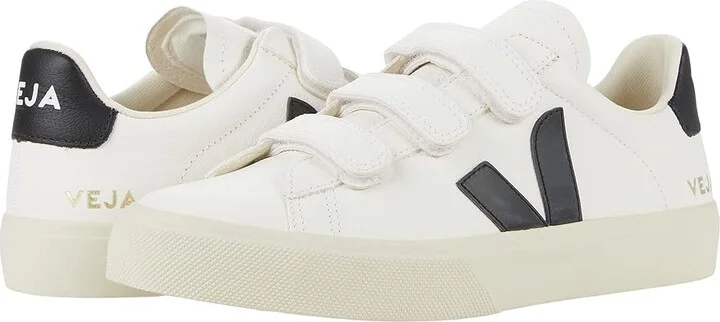 VEJA Recife Logo Women's Shoes Extra White/Black 1 : EU 36 (US Women's 5) M, Leather