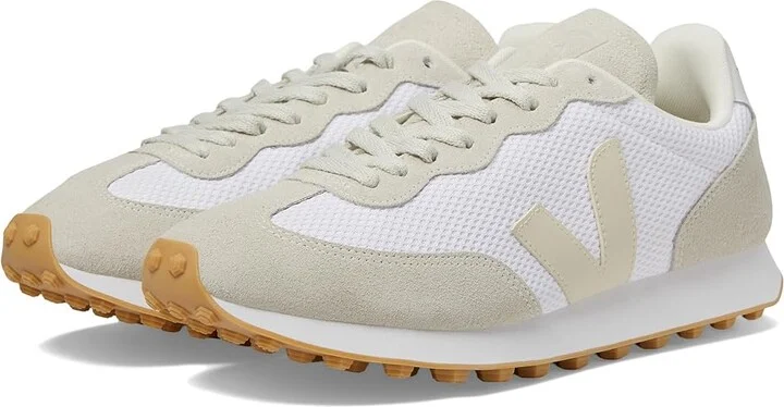 VEJA Rio Branco Men's Shoes Alveomesh White/Pierre/Natural : EU 42 (US Men's 9) M, Leather/Textile