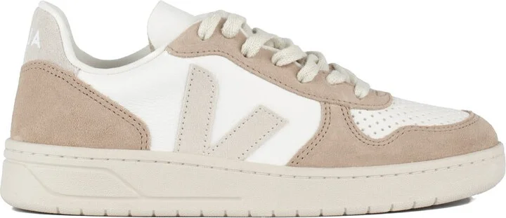 Veja V-10 Leather White Natural Sahara