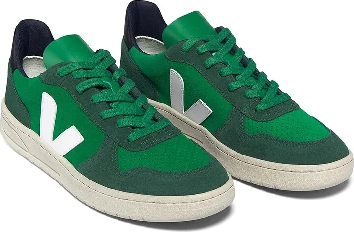 VEJA V-10 Men's Shoes Emeraude/Pierre/Black : EU 41 (US Men's 8) M, Suede/Leather