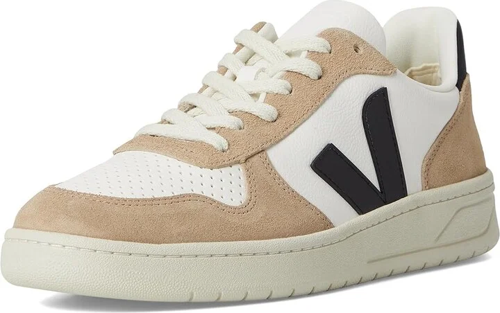 VEJA V-10 Men's Shoes Extra White/Black/Sahara : EU 40 (US Men's 7) M, Suede/Leather - Image 5