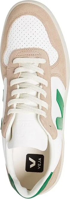 VEJA V-10 Men's Shoes Extra White/Emeraude/Sahara : EU 39 (US Men's 6) M, Suede/Leather - Image 2