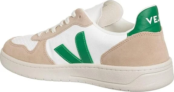 VEJA V-10 Men's Shoes Extra White/Emeraude/Sahara : EU 39 (US Men's 6) M, Suede/Leather - Image 4