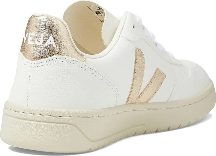 VEJA V-10 Men's Shoes Extra White/Platine : EU 45 (US Men's 11.5) M, Suede/Leather - Image 4