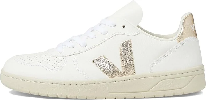VEJA V-10 Men's Shoes Extra White/Platine : EU 45 (US Men's 11.5) M, Suede/Leather - Image 6
