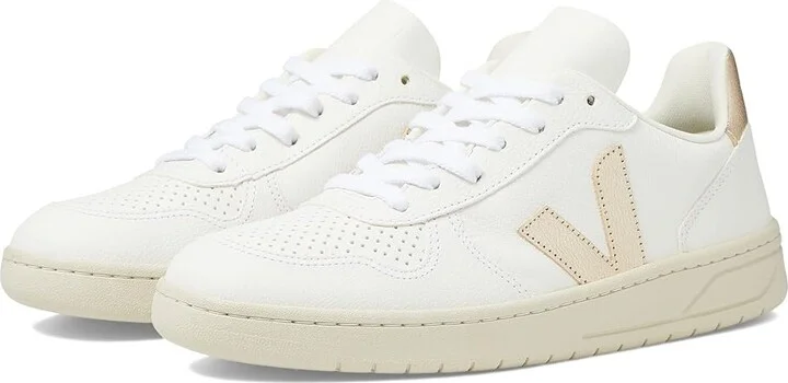 VEJA V-10 Men's Shoes Extra White/Platine : EU 45 (US Men's 11.5) M, Suede/Leather