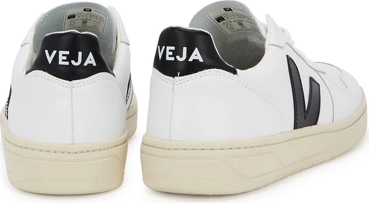 Veja V-10 White Leather Sneakers - Image 3