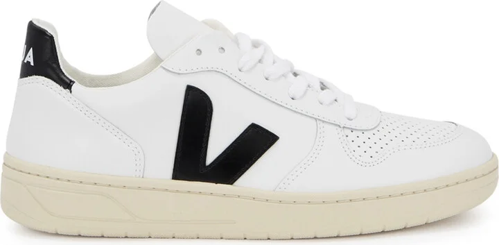 Veja V-10 White Leather Sneakers