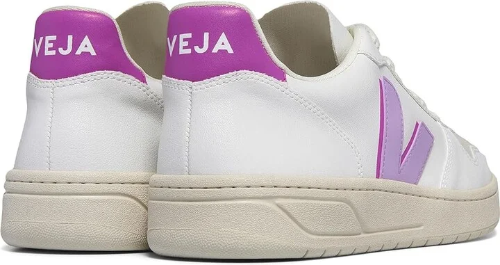 VEJA V-10 Women's Shoes White/Orchid/Ultraviolet : EU 35 (US Women's 4) M, Suede - Image 2