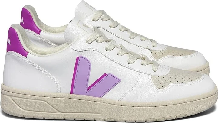 VEJA V-10 Women's Shoes White/Orchid/Ultraviolet : EU 35 (US Women's 4) M, Suede - Image 3