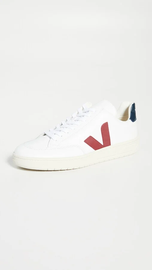 Veja V-12 Leather Sneakers - Image 2