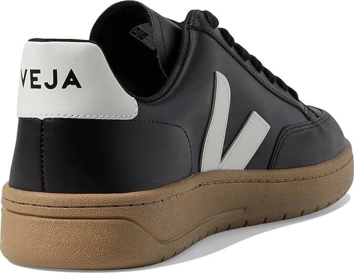 VEJA V-12 Men's Shoes Black/White/Dune : EU 39 (US Men's 6) M, Leather/Textile - Image 4