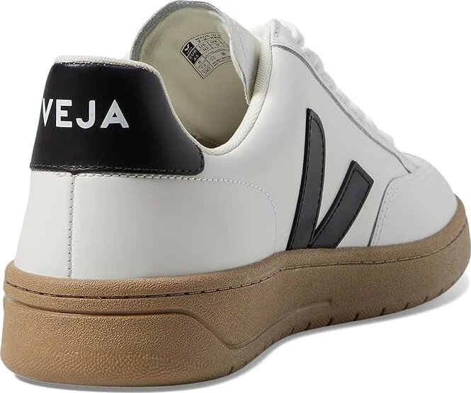 VEJA V-12 Men's Shoes Extra White/Black/Dune : EU 39 (US Men's 6) M, Leather/Textile - Image 4