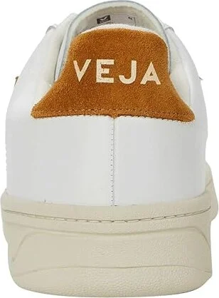 VEJA V-12 Men's Shoes Extra White/Camel : EU 39 (US Men's 6) M, Textile/Leather - Image 4