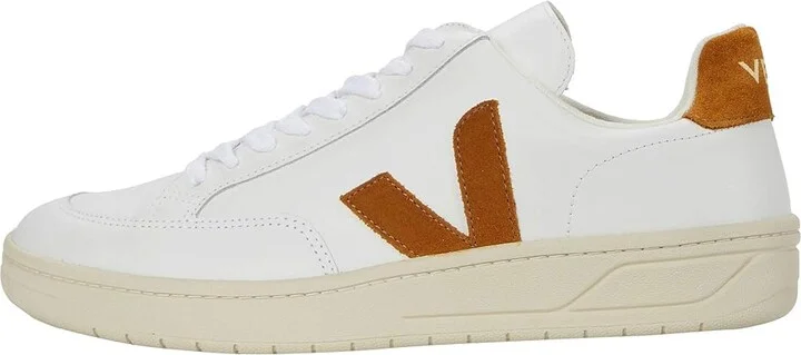 VEJA V-12 Men's Shoes Extra White/Camel : EU 39 (US Men's 6) M, Textile/Leather - Image 6