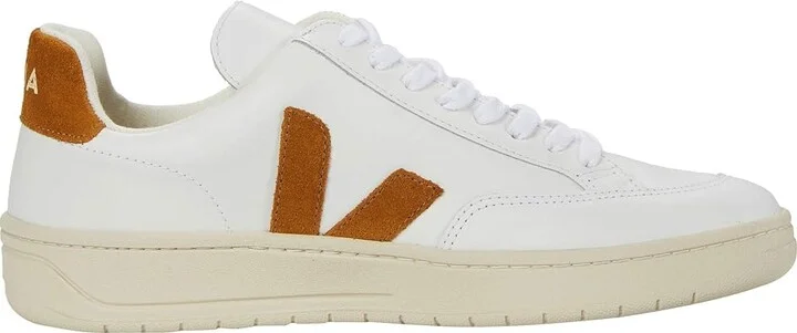 VEJA V-12 Men's Shoes Extra White/Camel : EU 39 (US Men's 6) M, Textile/Leather - Image 7