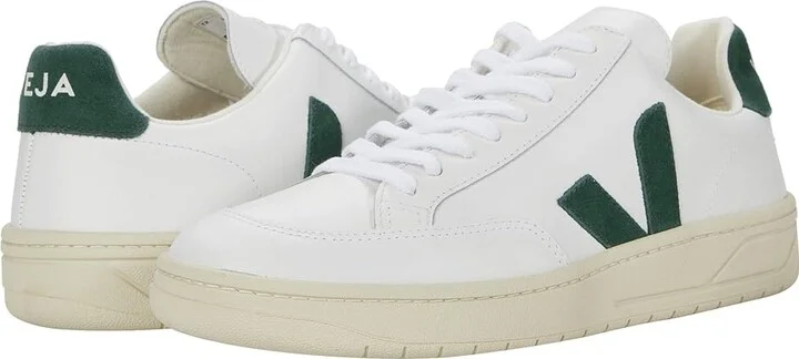 VEJA V-12 Men's Shoes Extra White/Cyprus : EU 40 (US Men's 7) M, Leather/Textile