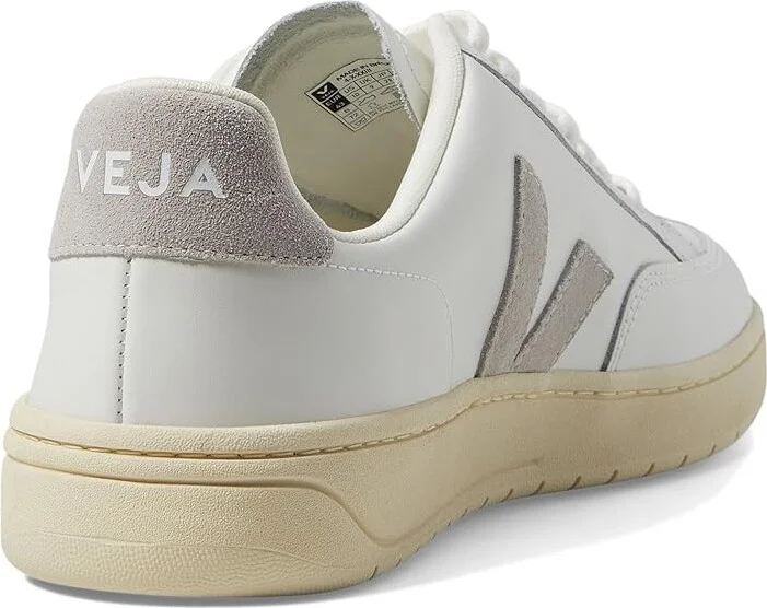 VEJA V-12 Men's Shoes Extra White/Light Grey : EU 40 (US Men's 7) M, Leather/Textile - Image 4