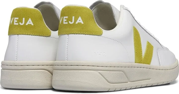 VEJA V-12 Men's Shoes Extra White/Liquor : EU 41 (US Men's 8) M, Textile/Leather - Image 2