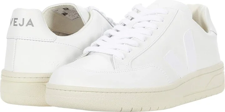 VEJA V-12 Men's Shoes Leather Extra White : EU 39 (US Men's 6) M, Leather/Textile
