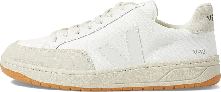 VEJA V-12 Men's Shoes White/Natural : EU 45 (US Men's 11.5) M, Textile/Leather - Image 6