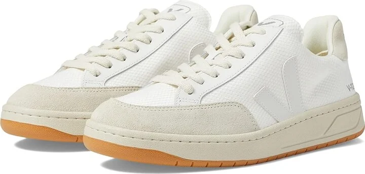 VEJA V-12 Men's Shoes White/Natural : EU 45 (US Men's 11.5) M, Textile/Leather