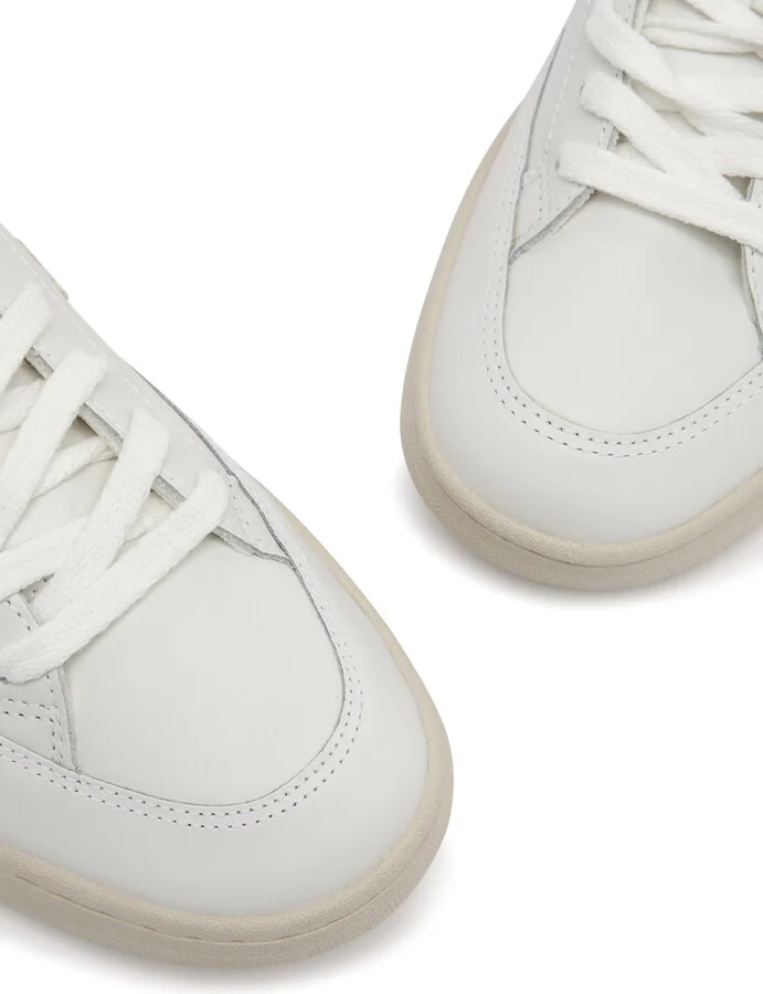 Veja V-12 Panelled Leather Sneakers - Image 3