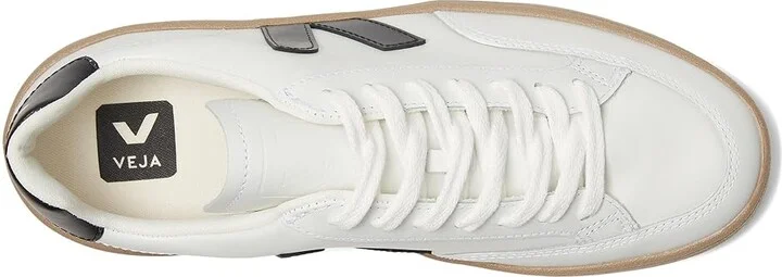 VEJA V-12 Women's Shoes Extra White/Black/Dune : EU 35 (US Women's 4) M, Leather - Image 2