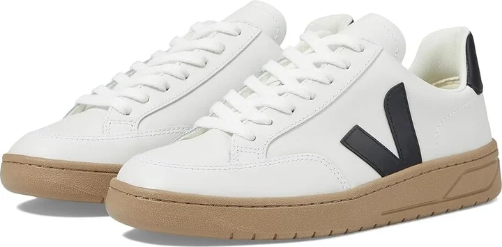 VEJA V-12 Women's Shoes Extra White/Black/Dune : EU 35 (US Women's 4) M, Leather