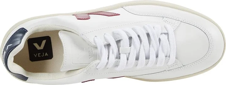 VEJA V-12 Women's Shoes Leather Extra White/Marsala/Nautico : EU 35 (US Women's 4) M - Image 2