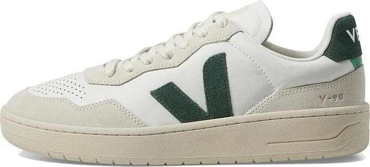 VEJA V-90 Men's Shoes Extra White/Cyprus : EU 45 (US Men's 11.5) M, Leather - Image 6